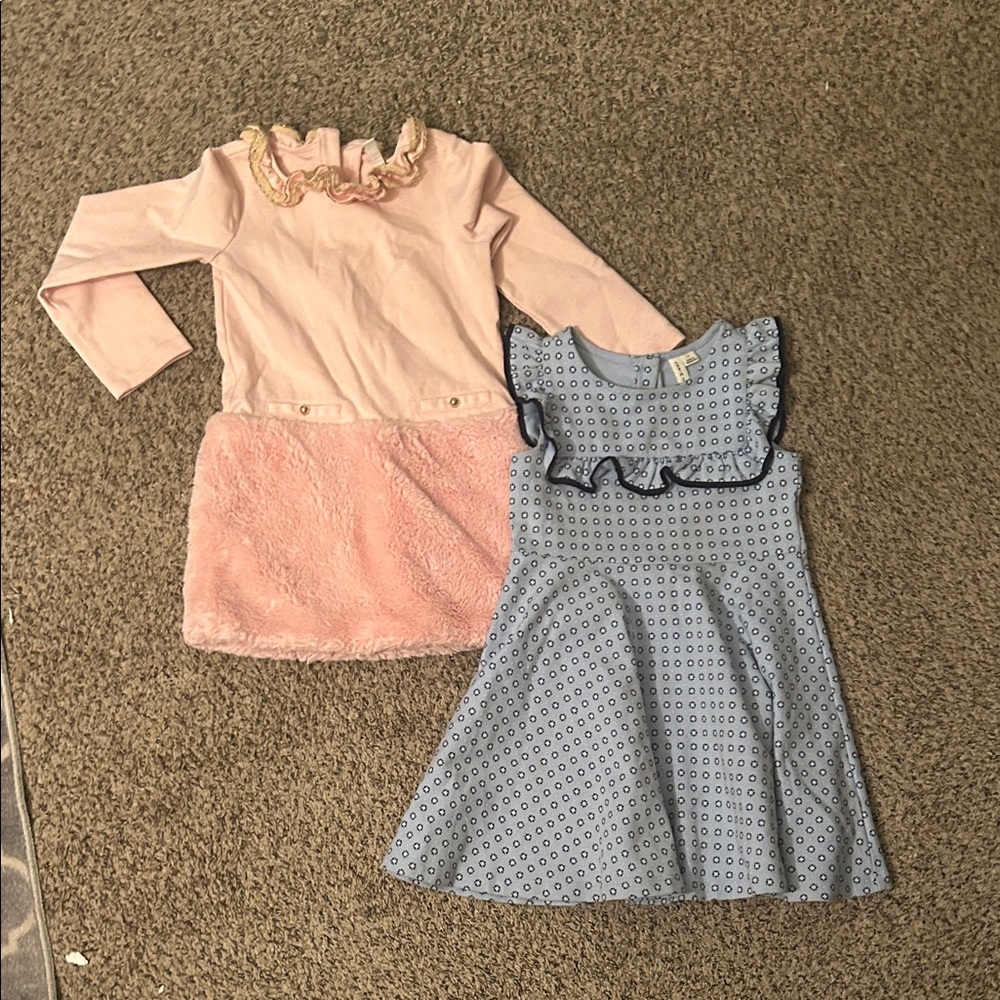 Janie and Jack Pink and Blue Kids Dress Duo